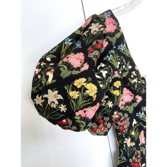 NWT Agua Bendita Caramelo Magdalena Night Cotton Mini Dress Black Floral Print M - Picture 8 of 12